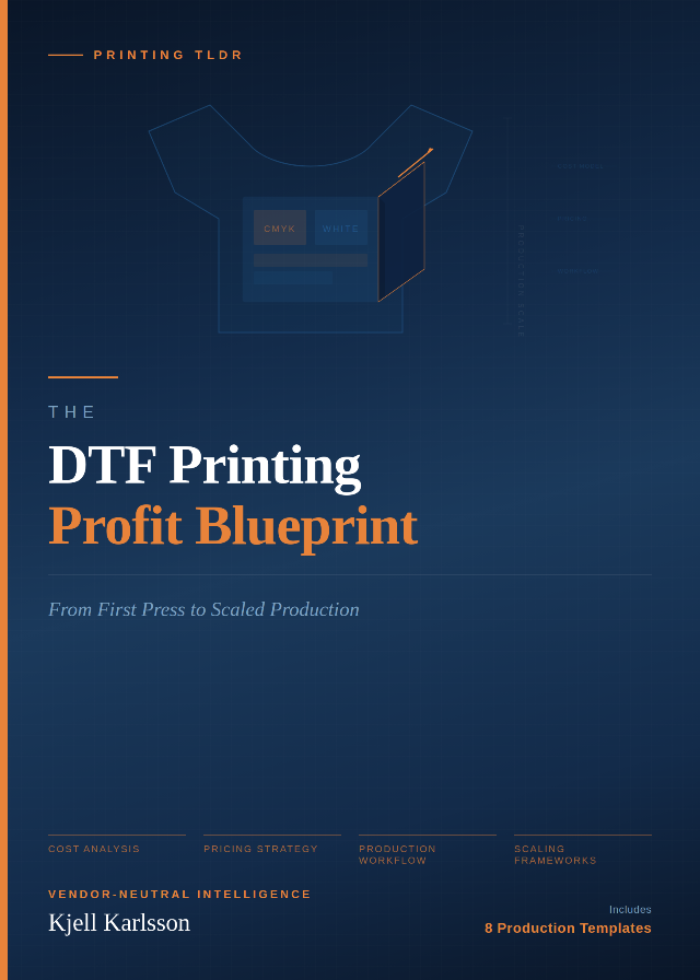 The DTF Printing Profit Blueprint ebook cover